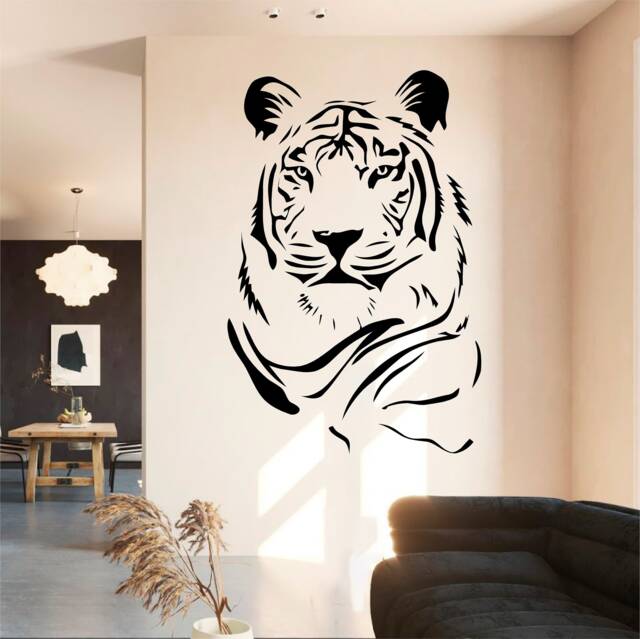 Snow Tiger - 0620 Vinyl Wall Art, Decal, Sticker, Transfer, Mural, Removable, Decor, Rent Friendly, Interior, Exterior, Full - image 1
