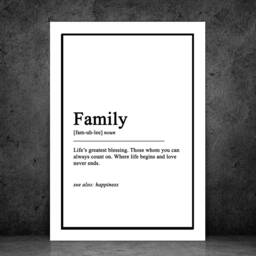 Family Definition Print - Custom Love Decor Gift Bespoke A5 A4 A3 Framed - thumbnail 3
