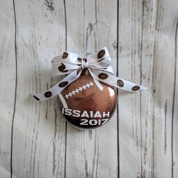 Football Ornament/ Christmas/ Sports Gift/ Personalized Decor - thumbnail 2
