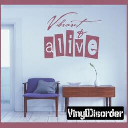 Vibrant & Alive - Vinyl Wall Decal Quotes Sticker L032Vibrantiiiet - thumbnail 1