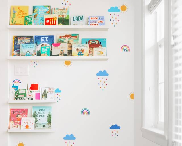 Sun & Rainbow Wall Decals - Removable Stickers, Nursery Decor, Kids Room Art - image 1