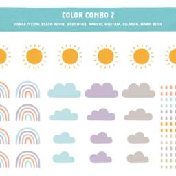 Sun & Rainbow Wall Decals - Removable Stickers, Nursery Decor, Kids Room Art - thumbnail 3