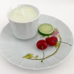 Lavender Scented Natural Soy Candle in A Porcelain Teacup & Snack Tray With Purple Flowers Strawberries - thumbnail 3