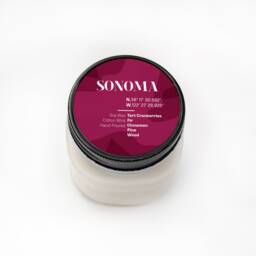 Sonoma -- Scented Soy Candle California Cranberries Fir Cinnamon Pine Handmade Handpoured Mason Jar