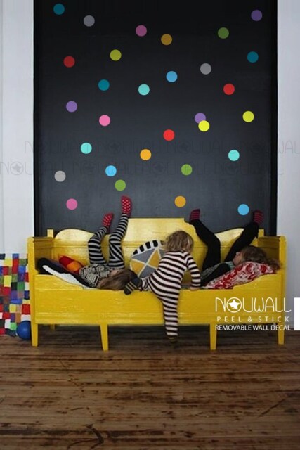 Colorful Polka Dots Wall Decal Wallpaper Removable Sticker Suitable For Baby Kids Room Nursery - image 1