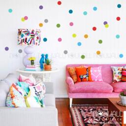 Colorful Polka Dots Wall Decal Wallpaper Removable Sticker Suitable For Baby Kids Room Nursery - thumbnail 3