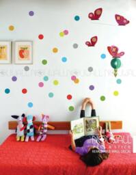 Colorful Polka Dots Wall Decal Wallpaper Removable Sticker Suitable For Baby Kids Room Nursery - thumbnail 2