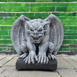 Stone Monster Statue Concrete Sculpture Scary Gargoyle Figurine Outdoor Ornament For Yard Gothic Gremlin Decoration Garden Guardian Gift - thumbnail 3