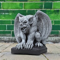 Stone Monster Statue Concrete Sculpture Scary Gargoyle Figurine Outdoor Ornament For Yard Gothic Gremlin Decoration Garden Guardian Gift - thumbnail 2