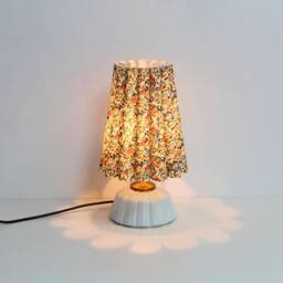 Handmade Floral Fabric Table Lamp Ceramic Base Home Decor - thumbnail 1