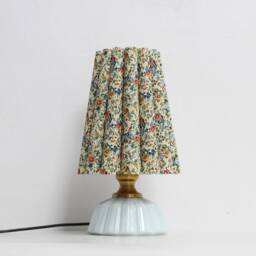 Handmade Floral Fabric Table Lamp Ceramic Base Home Decor - thumbnail 2