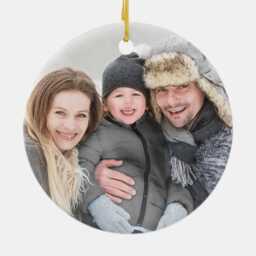 Personalized Family Photo Rustic Pine Forest Cabin Christmas Ornament, New House Our Ornament 2025 - thumbnail 3