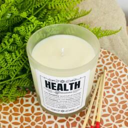 Health - Healing Wellness Affirmation Positivity Candle Manifesting Good - Frosted Glass Jar - thumbnail 2