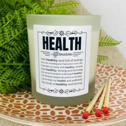 Health - Healing Wellness Affirmation Positivity Candle Manifesting Good - Frosted Glass Jar - thumbnail 1