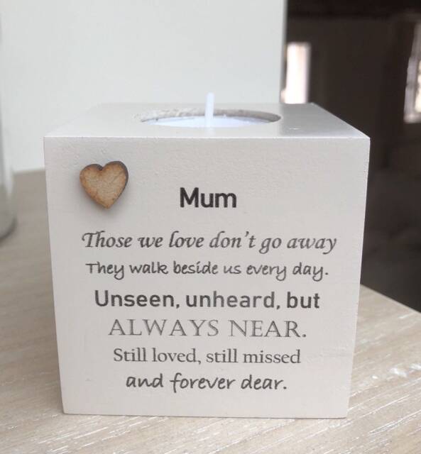 Shabby Personalised Chic Candle in Memory Of A Loved One Mum Mam Dad Nana Grandad Husband Wife Bereavement Sympathy