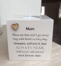 Shabby Personalised Chic Candle in Memory Of A Loved One Mum Mam Dad Nana Grandad Husband Wife Bereavement Sympathy