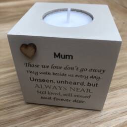 Shabby Personalised Chic Candle in Memory Of A Loved One Mum Mam Dad Nana Grandad Husband Wife Bereavement Sympathy - thumbnail 2