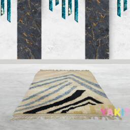 Yakiti - 5X8Ft Moroccan Rug, Beni Ourain Area Modern Wool Living Room Beniourain Handmade Soft Carpet, 161 cm X 261 - thumbnail 2