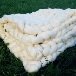 Baby Chunky Knit Merino Wool Blanket, Huge Stitch - thumbnail 4