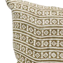 Designer Nisa Ash On White Linen Pillow Cover // Beige & White Boho Decorative Throw Pillows// Farmhouse Pillow - thumbnail 2