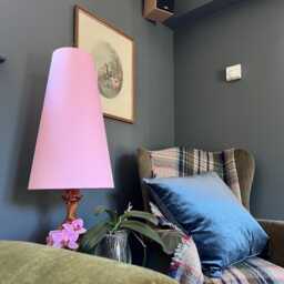 Light Pink Cotton Cone Lampshade, Extra Tall Shade - thumbnail 2