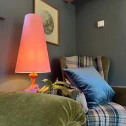 Light Pink Cotton Cone Lampshade, Extra Tall Shade - thumbnail 3