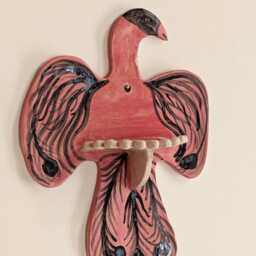 Ceramic Pink Phoenix Wall Shelf Tea Light Holder - thumbnail 2