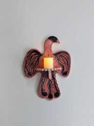 Ceramic Pink Phoenix Wall Shelf Tea Light Holder - thumbnail 1