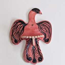Ceramic Pink Phoenix Wall Shelf Tea Light Holder - thumbnail 3