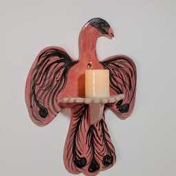 Ceramic Pink Phoenix Wall Shelf Tea Light Holder - thumbnail 4