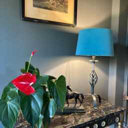Teal Velvet French Drum Lampshade, Empire Teal Ceiling Light Shade - thumbnail 2