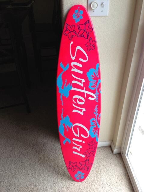 "Custom Surfboard Wall Hanging Hawaiian Beach Decor - 48"" X 12"