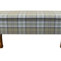 Medium Size Dressing Table Stool in A Piazza Green Tartan Fabric - Pia1631 - thumbnail 3