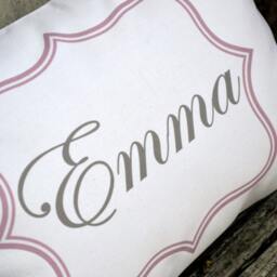 Personalized Baby Pillow, Girls Gift, Boys Nursery Newborn Girls Pillow Name Pink & Grey Gift Idea - thumbnail 2