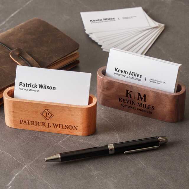 Gift For Him, Personalized Business Card Holder, Office Desk Stand Display Accessories, Valentine's Gifts - image 1