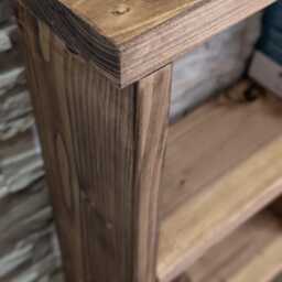 Handmade Slim Side Table - Rustic Solid Wood Sofa With Shelf Narrow End For Small Spaces Wooden Bedside - thumbnail 3