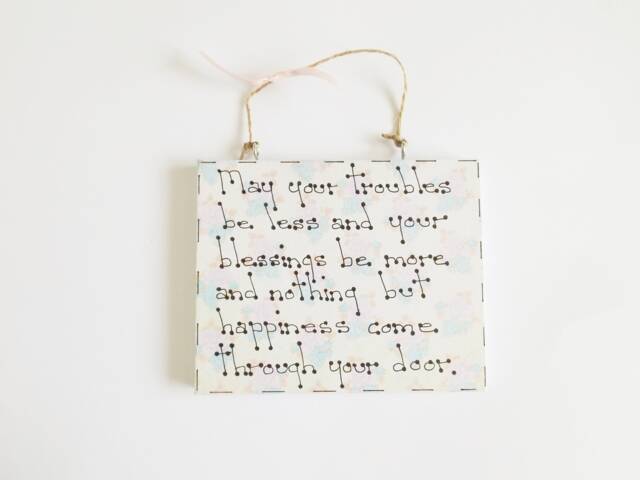 Home Blessing Quote Sign Mindfulness Happiness Plaque Meaningful Housewarming Family Friends Gift - image 1
