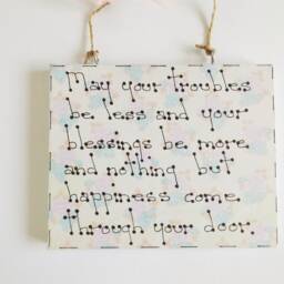 Home Blessing Quote Sign Mindfulness Happiness Plaque Meaningful Housewarming Family Friends Gift - thumbnail 2
