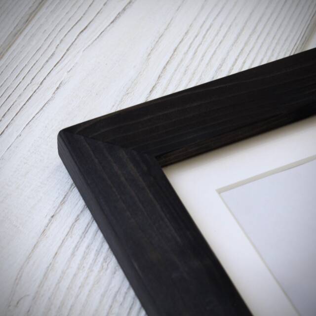 A2, A3, A4, A5, 5x5, 6x6, 5x7, 6x8, 8x10, 11x14 Picture Frame - Black Handmade Photo Frames Mounted Option Free Standing Modern - image 1