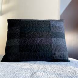 Black Quilted Pillow Shams - Choose Your Size Made To Order - thumbnail 3