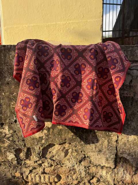 Handmade Kantha Throw With Intricate Embroidery Carpet Style Ethnic Home Accent - image 1