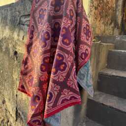 Handmade Kantha Throw With Intricate Embroidery Carpet Style Ethnic Home Accent - thumbnail 4