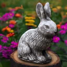 Concrete Easter Rabbit Figurine Stone Bunny Sculpture Outdoor Animal Decoration Wildlife Ornament Memorial Statue Garden Pet Decor - thumbnail 4