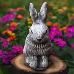 Concrete Easter Rabbit Figurine Stone Bunny Sculpture Outdoor Animal Decoration Wildlife Ornament Memorial Statue Garden Pet Decor - thumbnail 3