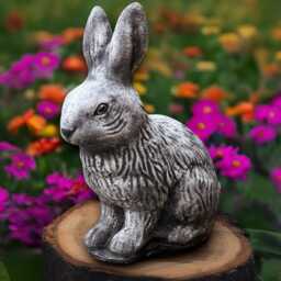 Concrete Easter Rabbit Figurine Stone Bunny Sculpture Outdoor Animal Decoration Wildlife Ornament Memorial Statue Garden Pet Decor - thumbnail 1