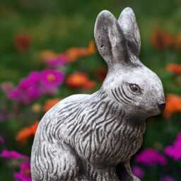 Concrete Easter Rabbit Figurine Stone Bunny Sculpture Outdoor Animal Decoration Wildlife Ornament Memorial Statue Garden Pet Decor - thumbnail 2