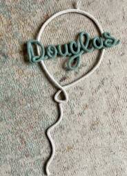 Knitted Name Balloon - Personalised Wire Word 1st Birthday Party Nursery Decor - thumbnail 1