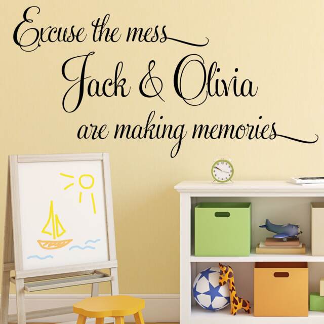Personalized Wall Decal Excuse The Mess, Making Memories - Nursery Decor - image 1