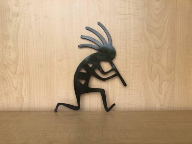 Kokopelli Figure Metal Wall Art - Man Playing The Flute Southwest Decoration - image 1