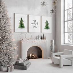 Christmas Prints Set Of 3 - Wall Art Decor Xmas Decoration Seasonal Home Winter Wonderland - thumbnail 1